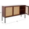 image:imageSafavieh Home Collection Zadie Coastal BlackNatural Rattan 3Door Storage SideboardWalnutNatural