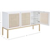 image:imageSafavieh Home Collection Zadie Coastal BlackNatural Rattan 3Door Storage SideboardWhiteGold