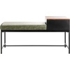 image:imageSafavieh Home Maruka 31inch Grey Wash and Dark Green Faux Leather Bench with StorageGrey Wash  Dark Green