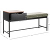 image:imageSafavieh Home Maruka 31inch Grey Wash and Dark Green Faux Leather Bench with StorageGrey Wash  Dark Green