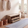 image:imageSafavieh Home Percy 31inch Rustic Oak and Beige Storage BenchRustic Oak  Beige