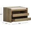 image:imageSafavieh Home Percy 31inch Rustic Oak and Beige Storage BenchRustic Oak  Beige