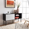 image:imageSafavieh Home Shiloh MidCentury Modern White and Walnut TV Media StandWhite  Black