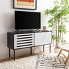image:imageSafavieh Home Shiloh MidCentury Modern White and Walnut TV Media StandWhite  Black