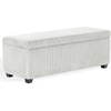 image:imageSAFAVIEH Couture Collection  Lynzie Ivory Corduroy Storage Bench Channel Tufted Upholstered Seat with Hidden Storage Modern Accent Furniture SFV6114AGrey