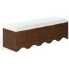 image:imageSAFAVIEH Couture Collection  Roseandrea Natural amp White Andrea Storage Bench with Cushion Top Modern Scalloped Base Fully Assembled SFV4255AWalnutWhite