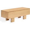 image:imageSAFAVIEH Couture Collection  Sherianya Natural Brown Wood Storage Bench Modern Rectangular Design with Block Legs SFV4256ANatural