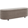 image:imageSAFAVIEH Couture Collection Jaymie Contemporary Taupe LinenBlack Oval Storage BenchBrownBlack