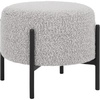 image:imageSAFAVIEH Home Collection  Crius Light Grey Boucle Ottoman with Black Metal Frame Foot Rest OTT7507BLight GreyBlack
