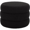 image:imageSAFAVIEH Home Collection  Ryth Tan Boucle Ottoman Round Upholstered Accent Stool for Living Room or Bedroom Fully Assembled OTT3401BBlack