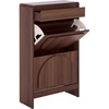 image:imageSAFAVIEH Home Collection  Willam Walnut Shoe Rack Modern Slim Storage Cabinet with Drawer amp Shelves SpaceSaving Organizer for Entryway or Hallway STG3100AWalnut