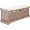 image:imageSAFAVIEH Home Collection Landers Distressed White 3DrawerCushion Storage Bench Fully Assembled BCH5703ASand