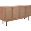 image:imageSAFAVIEH Piran TV Stand for up to 70 Flatscreen  Oak Brown amp Gold 4 Doors with Interior Storage Entertainment Media Console MED9611DOak  Gold