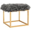 image:imageSafavieh Home Collection Rowan Black Contemporary Glam Velvet Square OttomanGrey