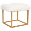 image:imageSafavieh Home Collection Rowan Black Contemporary Glam Velvet Square OttomanWhite