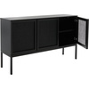 image:imageSafavieh Home Collection Zadie Coastal BlackNatural Rattan 3Door Storage SideboardBlack