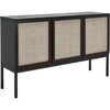 image:imageSafavieh Home Collection Zadie Coastal BlackNatural Rattan 3Door Storage SideboardBlackNatural