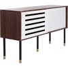 image:imageSafavieh Home Shiloh MidCentury Modern White and Walnut TV Media StandWhite  Walnut