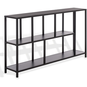 image:imageSAFAVIEH Couture Collection  Hodge Black Metal Console Table with 3 Shelves Modern Minimalist Storage amp Display SFV9559ABlack