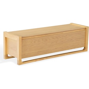 image:imageSAFAVIEH Couture Collection  Tyrell Natural Brown Wood Storage Bench Modern OpenBase Design Fully Assembled SFV4257ANatural