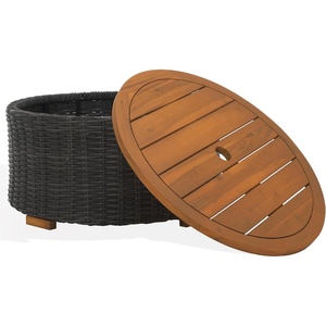 image:imageSAFAVIEH Couture Collection Anguilla Dark Grey Faux Wicker IndoorOutdoor Storage Coffee Table Fully Assembled