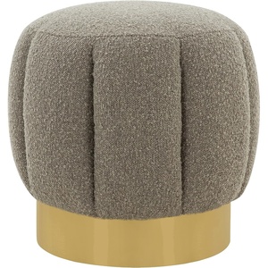 image:imageSAFAVIEH Couture Collection Maxine Ivory BoucleGold Channel Tufted Ottoman Fully AssembledLight GreyGold