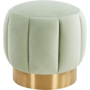 image:imageSAFAVIEH Couture Collection Maxine Ivory BoucleGold Channel Tufted Ottoman Fully AssembledMint