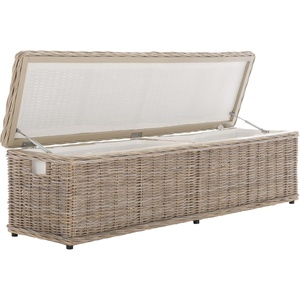 image:imageSAFAVIEH Furniture  Caius Rattan Trunk  Grey  Rattan  Coastal Woven Design  Ideal for Living Room Entryway Bedroom 63 W x 181 D x 187 H  Fully Assembled SEA7017A