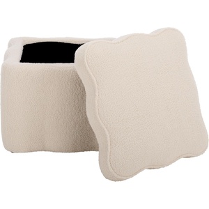 image:imageSAFAVIEH Furniture  Emmie Square Storage Ottoman  Cream Upholstered with Hidden Storage  Modern Accent Footrest for Living Room Bedroom amp Entryway 202 W x 202 D x 183 H OTT3405ACreme