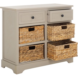 image:imageSAFAVIEH Furniture  Herman 2Drawer Storage Unit  White Washed  Solid Wood  Classic Storage Design  Ideal for Living Room Entryway Home Office 29W x 13D x 275H  Fully Assembled AMH5702GVintage Grey