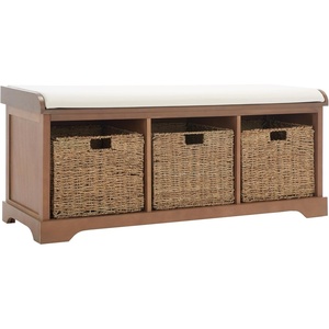 image:imageSAFAVIEH Furniture  Lonan Storage Bench  Grey  Solid Wood  Farmhouse LiftTop Design  Ideal for Entryway Living Room Hallway 18 Seat Height AMH5733ASepia