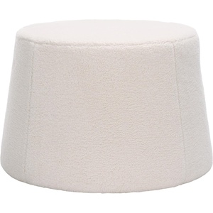 image:imageSAFAVIEH Home Collection Liesel Ivory Sherpa Wide Flared Ottoman Fully AssembledIvory