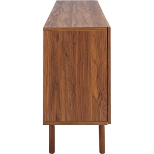 image:imageSAFAVIEH Piran TV Stand for up to 70 Flatscreen  Oak Brown amp Gold 4 Doors with Interior Storage Entertainment Media Console MED9611DWalnut  Gold