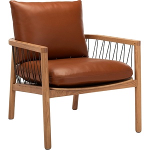 image:imageSafavieh Couture Home Caramel MidCentury Brown Leather Chair