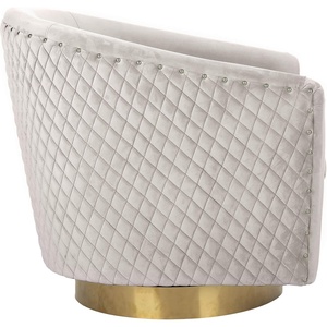 image:imageSafavieh Home Collection Clara Quilted Swivel Dusty Rose Tub Accent ChairPale Taupe  Gold