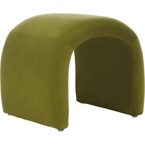 image:imageSafavieh Home Collection Kibo Modern Waterfall Sea Blue Velvet Ottoman Fully AssembledOlive