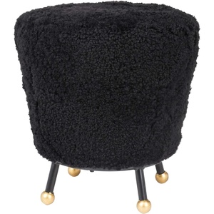 image:imageSafavieh Home Collection Oriana Retro Black Sheepskin OttomanBlack