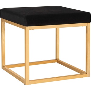 image:imageSafavieh Home Collection Rowan Black Contemporary Glam Velvet Square OttomanBlack