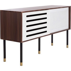image:imageSafavieh Home Shiloh MidCentury Modern White and Walnut TV Media StandWhite  Walnut