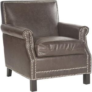 image:imageSafavieh Mercer Collection Charles Beige Linen Club ChairAntique Brown