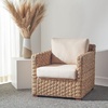 image:imageSAFAVIEH Couture Home Collection Gregory NaturalBeige Cushion Water Hyacinth Accent Chair Fully Assembled