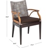 image:imageSAFAVIEH Furniture  Gianni Rattan Arm Chair  Brown amp Black  Solid Wood  Coastal OpenArm Design  Ideal for Living Room Sunroom Bedroom 198 Seat Height SEA4011ABrown White WashBrown Legs Dark Brown Cushion