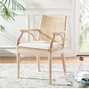 image:imageSAFAVIEH Furniture  Gianni Rattan Arm Chair  Brown amp Black  Solid Wood  Coastal OpenArm Design  Ideal for Living Room Sunroom Bedroom 198 Seat Height SEA4011ANatural  White Washed