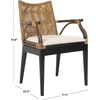 image:imageSAFAVIEH Furniture  Gianni Rattan Arm Chair  Brown amp Black  Solid Wood  Coastal OpenArm Design  Ideal for Living Room Sunroom Bedroom 198 Seat Height SEA4011ABrown  Black