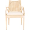 image:imageSAFAVIEH Furniture  Gianni Rattan Arm Chair  Brown amp Black  Solid Wood  Coastal OpenArm Design  Ideal for Living Room Sunroom Bedroom 198 Seat Height SEA4011ANatural  White Washed