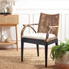 image:imageSAFAVIEH Furniture  Gianni Rattan Arm Chair  Brown amp Black  Solid Wood  Coastal OpenArm Design  Ideal for Living Room Sunroom Bedroom 198 Seat Height SEA4011ABrown  Black