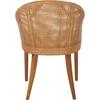 image:imageSAFAVIEH Home Collection  Mura Brown Rattan Accent Chair with Ivory Seat Cushion Coastal Modern Seating Fully Assembled ACH4903AHoneyIvory