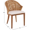 image:imageSAFAVIEH Home Collection  Mura Brown Rattan Accent Chair with Ivory Seat Cushion Coastal Modern Seating Fully Assembled ACH4903AHoneyIvory