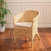 image:imageSAFAVIEH Home Collection  Taina Coastal Natural Rattan Accent Chair with Cushion Barrel Back Design Fully Assembled ACH6534ANaturalWhite