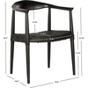 image:imageSAFAVIEH Home Collection  Wade Light Oak Teak Wood Arm Chair with Woven Leather Seat Fully Assembled MidCentury Modern Accent Chair FOX1003ABlack  Black